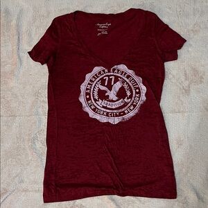 American Eagle Outfitters Maroon Graphic Tee